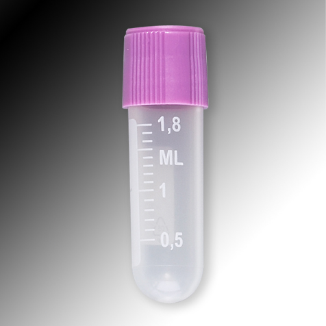 Globe Scientific Sample Tube, 2mL, External Threads, PP, White Graduations & Marking Area, Round Bottom Image